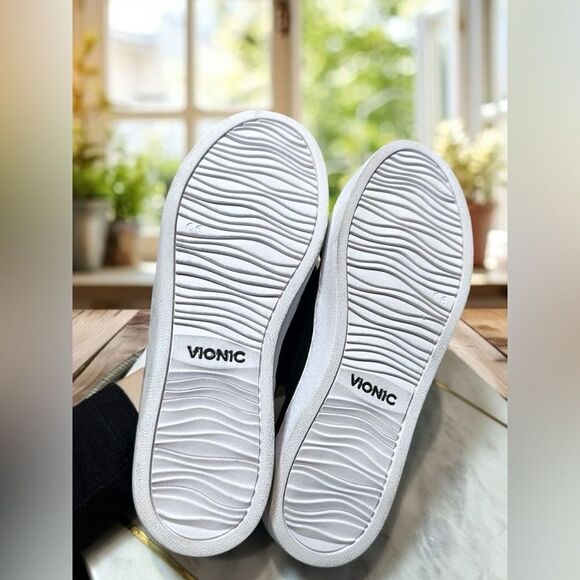 VIONIC Splendid Lou Black Leather Suede Slide Sandals Size 8 EU 39 - Picture 12 of 12